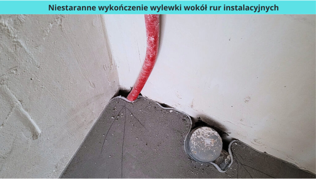 Odbiór techniczny mieszkania - usterka - ubytek wylewki