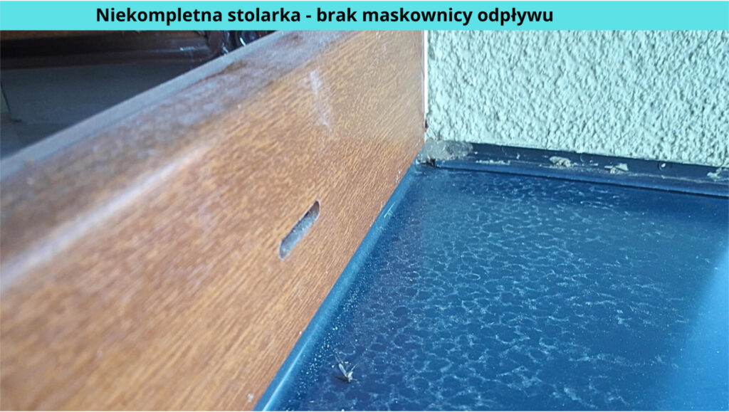 Odbiór techniczny mieszkania - usterka - brak elementu maskującego odwodnienie okna